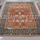 tappeto orientale ziegler ferahan floreale fondo rosso mattone da salotto in lana su cotone 327x273 cm