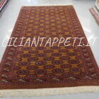 tappeto orientale bukhara russo salor da salotto 335x202 cm fondo color cammello e gul rossi
