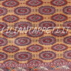tappeto orientale bukhara russo salor da salotto 335x202 cm fondo color cammello e gul rossi