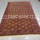 tappeto orientale bukhara russo salor da salotto 335x202 cm fondo color cammello e gul rossi