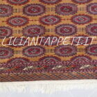 tappeto orientale bukhara russo salor da salotto 335x202 cm fondo color cammello e gul rossi