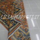 tappeto cinese samarkanda antico da salotto fondo salmone al collare di nubi in lana 280x187 cm