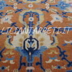tappeto cinese samarkanda antico da salotto fondo salmone al collare di nubi in lana 280x187 cm