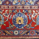 Tappeto ghazvin motivo avshan extrafine persiano annodato a mano in lana su cotone 388x305 cm