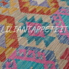 kilim afghano quadrato da salotto multicolore tutto lana 201x197 cm