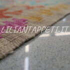kilim afghano quadrato da salotto multicolore tutto lana 201x197 cm