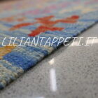 Kilim Afghano grande da salotto multicolore in lana 298x257 cm
