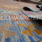 Kilim Afghano grande da salotto multicolore in lana 298x257 cm
