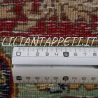 Tappeto persiano Kirman vecchio anni 50 in lana su cotone 284x183 cm fondo avorio con i fiori multicolori