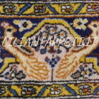 tappeto persiano kum da salotto fondo color azzurro 206x144 cm lana su cotone