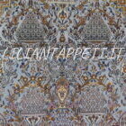 tappeto persiano kum da salotto fondo color azzurro 206x144 cm lana su cotone