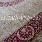 tappeto persiano kum tutto seta extrafine fondo avorio firmato 400x292 cm