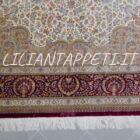 tappeto persiano kum tutto seta extrafine fondo avorio firmato 400x292 cm