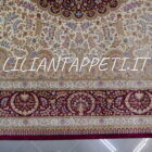 tappeto persiano kum tutto seta extrafine fondo avorio firmato 400x292 cm