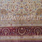 tappeto persiano kum tutto seta extrafine fondo avorio firmato 400x292 cm