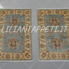 scendiletti orientali ziegler color azzurro in lana circa 90x60 cm