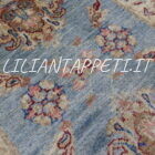 scendiletti orientali ziegler color azzurro in lana circa 90x60 cm