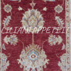 piccolo tappeto scendiletto ziegler fondo rosso lana su cotone 128x77 cm