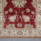 piccolo tappeto scendiletto ziegler fondo rosso lana su cotone 128x77 cm
