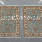 scendiletti orientali ziegler color azzurro in lana circa 120x80 cm