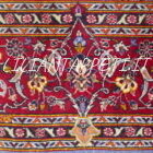 tappeto persiano keshan firmato shadsar classico fondo azzurro da salotto 217x143 cm in lana su cotone