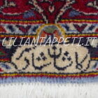 tappeto persiano keshan firmato shadsar classico fondo azzurro da salotto 217x143 cm in lana su cotone