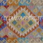 passatoia fondoletto kilim afghano da corridoio multicolore 156x60 cm in lana