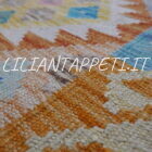 passatoia fondoletto kilim afghano da corridoio multicolore 156x60 cm in lana