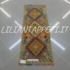 passatoia fondoletto kilim afghano da corridoio multicolore 156x60 cm in lana