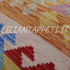 passatoia fondoletto kilim afghano da corridoio multicolore 153x51 cm
