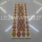 passatoia fondoletto kilim afghano da corridoio multicolore 175x67 cm in lana