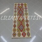 passatoia fondoletto kilim afghano da corridoio multicolore 175x67 cm in lana