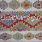 passatoia fondoletto kilim afghano da corridoio multicolore 175x67 cm in lana