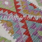 passatoia fondoletto kilim afghano da corridoio multicolore 175x67 cm in lana