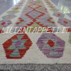 passatoia fondoletto kilim afghano da corridoio multicolore 175x67 cm in lana