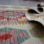 passatoia fondoletto kilim afghano da corridoio multicolore 175x67 cm in lana