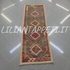 passatoia fondoletto kilim afghano da corridoio multicolore 201x68 cm in lana