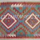 passatoia fondoletto kilim afghano da corridoio multicolore 201x68 cm in lana