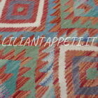 passatoia fondoletto kilim afghano da corridoio multicolore 201x68 cm in lana