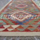 passatoia fondoletto kilim afghano da corridoio multicolore 201x68 cm in lana