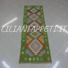 passatoia fondoletto kilim afghano da corridoio multicolore 195x68 cm in lana