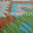 passatoia fondoletto kilim afghano da corridoio multicolore 195x68 cm in lana