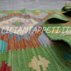 passatoia fondoletto kilim afghano da corridoio multicolore 195x68 cm in lana