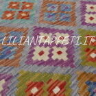 kilim afghano da salotto multicolore in lana 200x150 cm