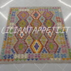 kilim afghano quadrato da ingresso 158x155 cm in lana