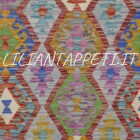 kilim afghano quadrato da ingresso 158x155 cm in lana