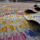 kilim afghano quadrato da ingresso 158x155 cm in lana