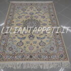 tappeto persiano nain fondo color crema misto seta 146x106 cm