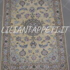 tappeto persiano nain fondo color crema misto seta 146x106 cm