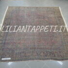Antico tappeto Saruk Americano persiano rosa salmone vintage con disegno floreale a tutto campo, primo Novecento, 236x225 cm